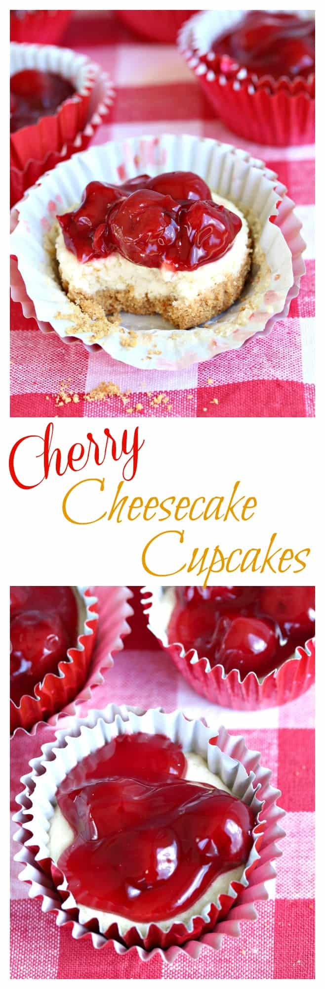 A sweet and buttery graham cracker crust topped with creamy cheesecake filling and mouth-watering cherries. | The Cozy Cook | #cupcakes #cheesecake #dessert #cherries
