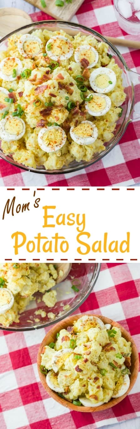 This easy potato salad recipe includes tips for perfectly boiled potatoes and eggs, along with a homemade potato salad dressing mixture from my mom and hers! | The Cozy Cook | #PotatoSalad #Potatoes #Eggs #Easter #EggSalad #SideDishes #Recipe #SummerRecipes