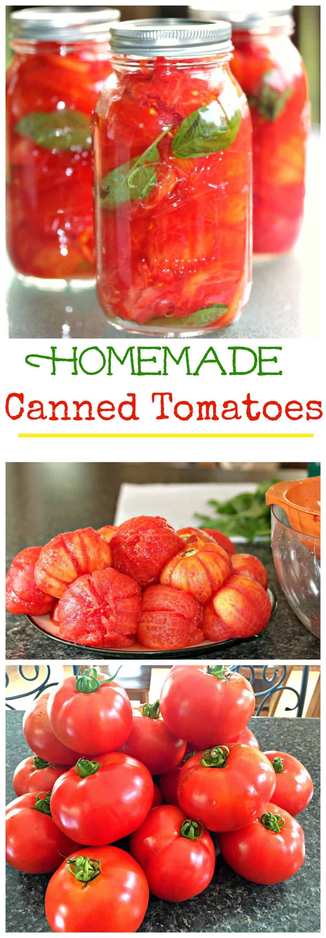 These homemade canned tomatoes are the best way to keep your garden tomatoes fresh and ready to eat and cook with all year long! #cannedtomatoes #tomatoes #gardening #vegetables #canning #healthy #fresh