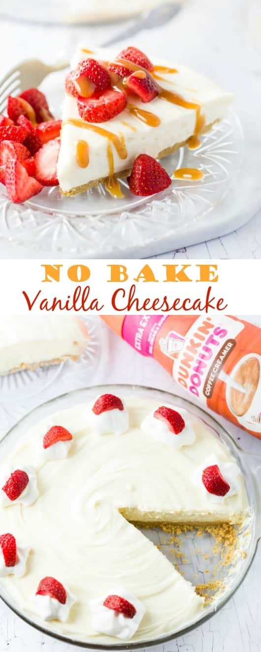 This creamy no-bake vanilla cheesecake is so simple and easy to doctor up with your favorite fruits or a drizzle of caramel sauce! | The Cozy Cook | #cheesecake #nobake #dessert #vanilla #cake #summerrecipes #comfortfood